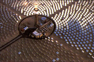 Large circular solar panel grid