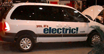 Electric van at car show