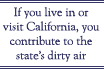 If you live in or visit California, you contribute to the state's dirty air