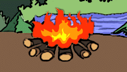 Cartoon of camp fire